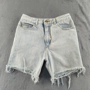 Vintage 90s Guess Georges Marciano‎ Jean Shorts 32 (Fits 28) Blue Light Cut Off